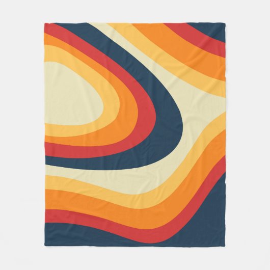 Abstrakte Retrowellen-Design Fleecedecke (Vorderseite)