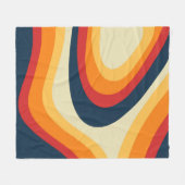 Abstrakte Retrowellen-Design Fleecedecke (Vorderseite (Horizontal))