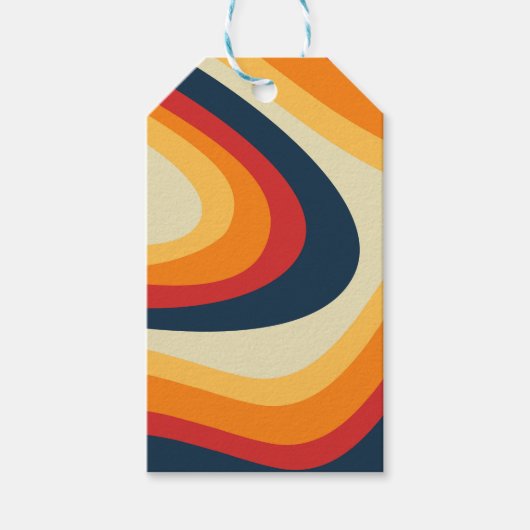 Abstrakte Retrowellen-Design Geschenkanhänger (Vorderseite)