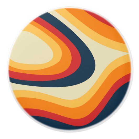 Abstrakte Retrowellen-Design Keramikknauf (Vorderseite)