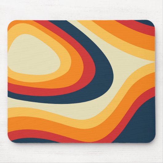 Abstrakte Retrowellen-Design Mousepad (Vorne)