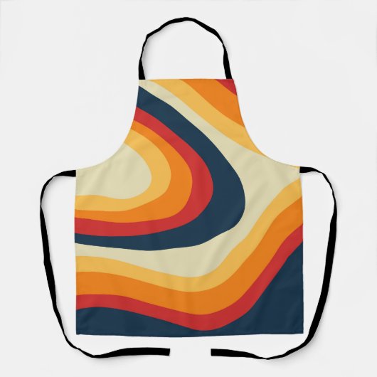 Abstrakte Retrowellen-Design Schürze (Vorderseite)