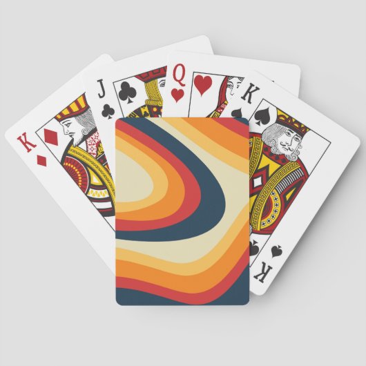 Abstrakte Retrowellen-Design Spielkarten (Rückseite)