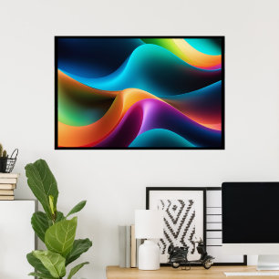 Abstrakte RGB Colors Waves Volumetric Bold Poster