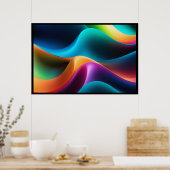 Abstrakte RGB Colors Waves Volumetric Bold Poster (Küche)