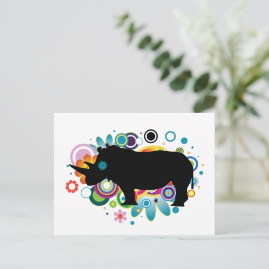 Abstrakte Rhino Postkarte (Stehend Vorderseite)
