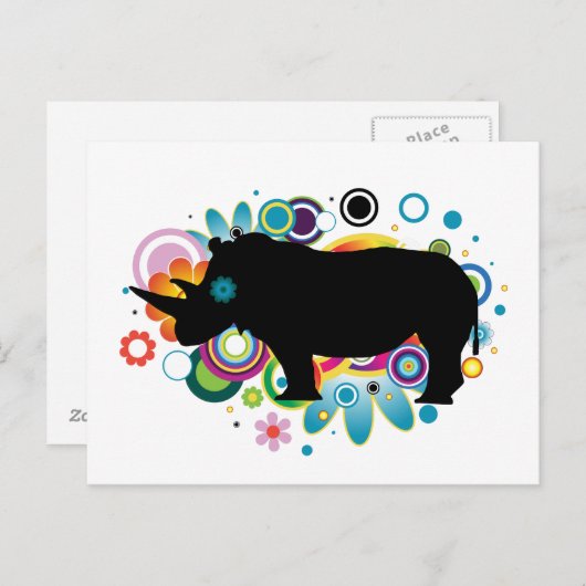 Abstrakte Rhino Postkarte (Vorne/Hinten)