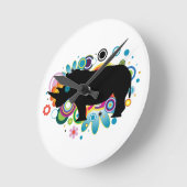 Abstrakte Rhino-Wall-Uhr Runde Wanduhr (Winkel)