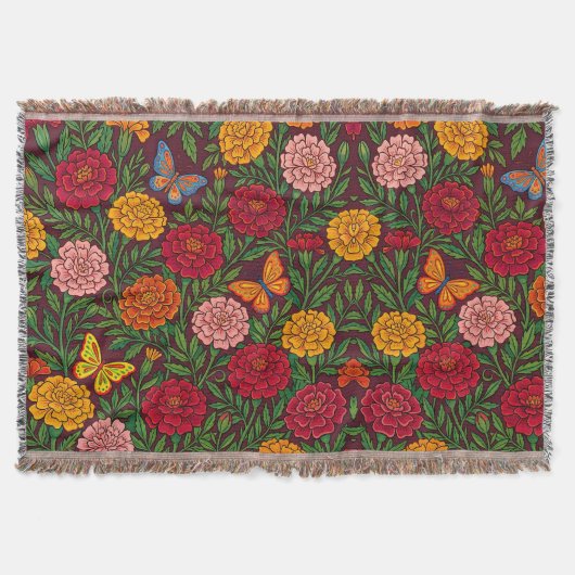 Abstrakte Ringelblumen Schmetterlinge Decken (Vorderseite)