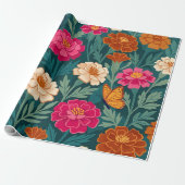 Abstrakte Ringelblumen Schmetterlinge Geschenkpapi Geschenkpapier (Ungerollt)