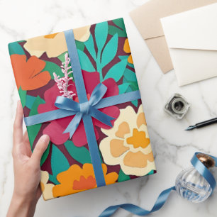 Abstrakte Ringelblumen-Schmetterlinge-Geschenkpapi Geschenkpapier