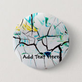 Abstrakte Risse in grün-gelb-blau Button (Vorderseite)