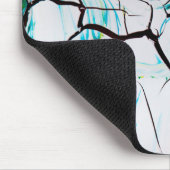 Abstrakte Risse in grün-gelb-blau Mousepad (Ecke)