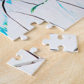 Abstrakte Risse in grün-gelb-blau Puzzle (Seite)