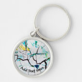 Abstrakte Risse in grün-gelb-blau Schlüsselanhänger (Vorne)