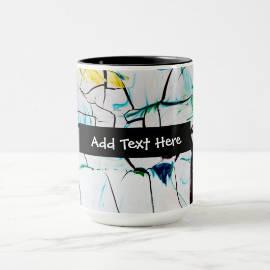 Abstrakte Risse in grün-gelb-blau Tasse (Zentrum)