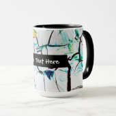 Abstrakte Risse in grün-gelb-blau Tasse (VorderseiteRechts)