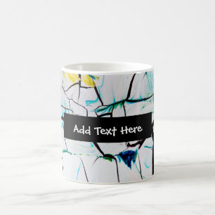 Abstrakte Risse in grünem Gelb Kaffeetasse