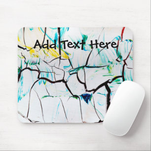 Abstrakte Risse in grünem Gelb Mousepad