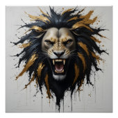 Abstrakte Roaring Lion Poster (Vorderseite)