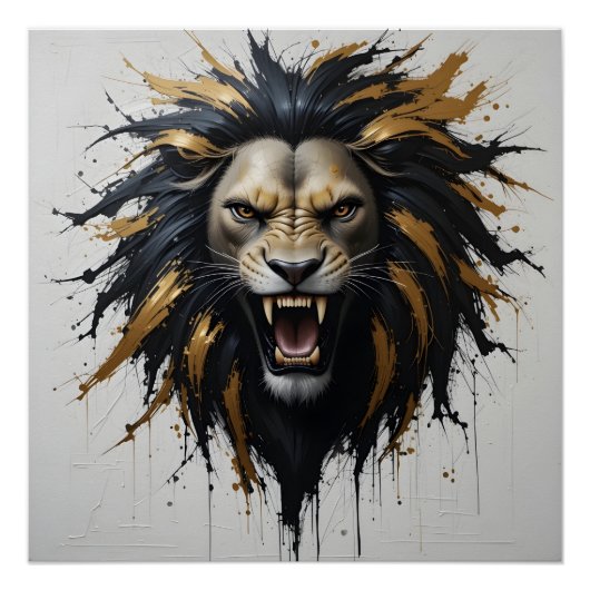 Abstrakte Roaring Lion Poster (Vorderseite)