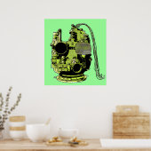 Abstrakte Robot Head Retro Colors drucken Poster (Küche)