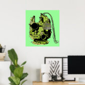 Abstrakte Robot Head Retro Colors drucken Poster (Heimbüro)
