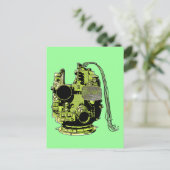 Abstrakte Robot Head Retro Colors Postkarte (Stehend Vorderseite)