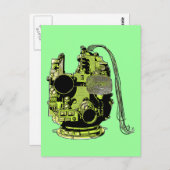 Abstrakte Robot Head Retro Colors Postkarte (Vorne/Hinten)