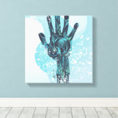 Abstrakte Roboterhandgewölbte Canvas Leinwanddruck (Insitu (Holzboden))
