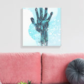 Abstrakte Roboterhandgewölbte Canvas Leinwanddruck (Insitu (Wohnzimmer))