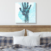 Abstrakte Roboterhandgewölbte Canvas Leinwanddruck (Insitu (Schlafzimmer))