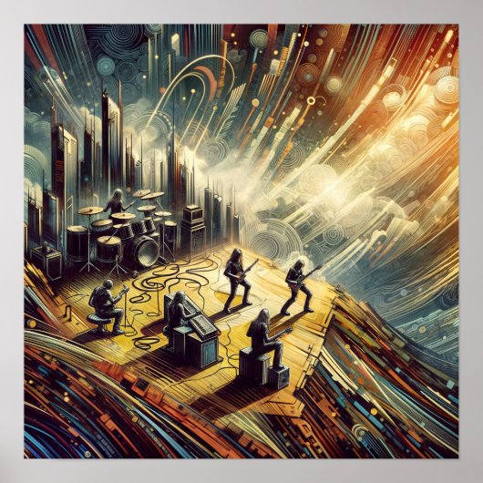 Abstrakte Rockband Poster (Vorne)