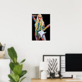Abstrakte Rocker Chick Musikermusik Kunst Poster (Heimbüro)