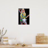 Abstrakte Rocker Chick Musikermusik Kunst Poster (Küche)