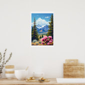 Abstrakte Rocky Mountains Kiefern Kaktus Poster (Küche)