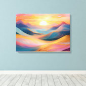 Abstrakte Rolling Hills bei Sunset Leinwanddruck (Insitu (Holzboden))