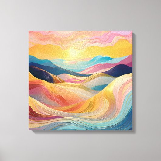 Abstrakte Rolling Hills bei Sunset Leinwanddruck (Vorderseite)