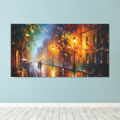 Abstrakte romantische Stadtlandschaft Ölgemälde Leinwanddruck (Insitu (Holzboden))