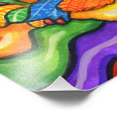 Abstrakte Rooster Bird Animal Colority Fotodruck (Ecke)