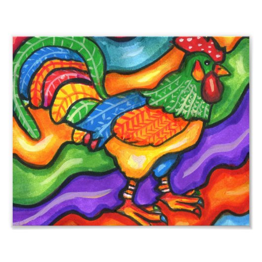 Abstrakte Rooster Bird Animal Colority Fotodruck (Vorne)