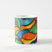 Abstrakte Rooster Bird Animal Colority Kaffeetasse (Mittel)