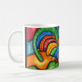 Abstrakte Rooster Bird Animal Colority Kaffeetasse (Links)
