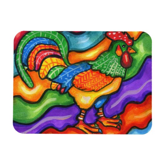 Abstrakte Rooster Bird Animal Colority Magnet (Horizontal)