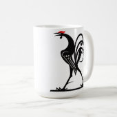 Abstrakte Rooster-Silhouette Kaffeetasse (VorderseiteRechts)