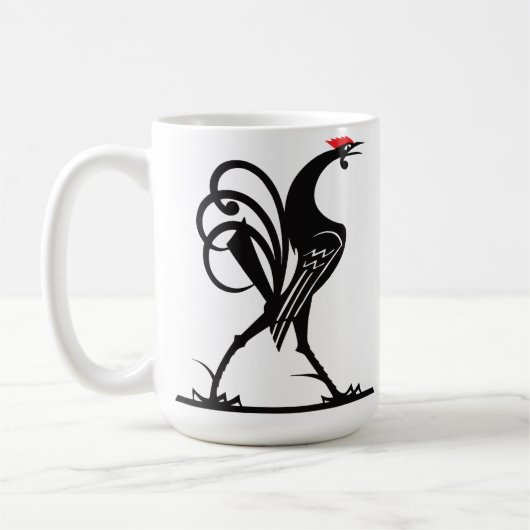 Abstrakte Rooster-Silhouette Kaffeetasse (Links)