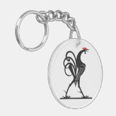 Abstrakte Rooster-Silhouette Schlüsselanhänger (Vorderseite links)