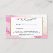 Abstrakte Rosa Aquarellfarben-Imitate Goldstaubbes Visitenkarte (Rückseite)