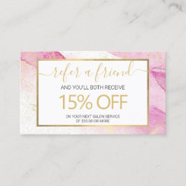 Abstrakte Rosa Aquarellfarben-Imitate Goldstaubbes Visitenkarte