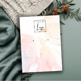 Abstrakte Rosa-Aquarellfarben-Logo-Anzeige Visitenkarte